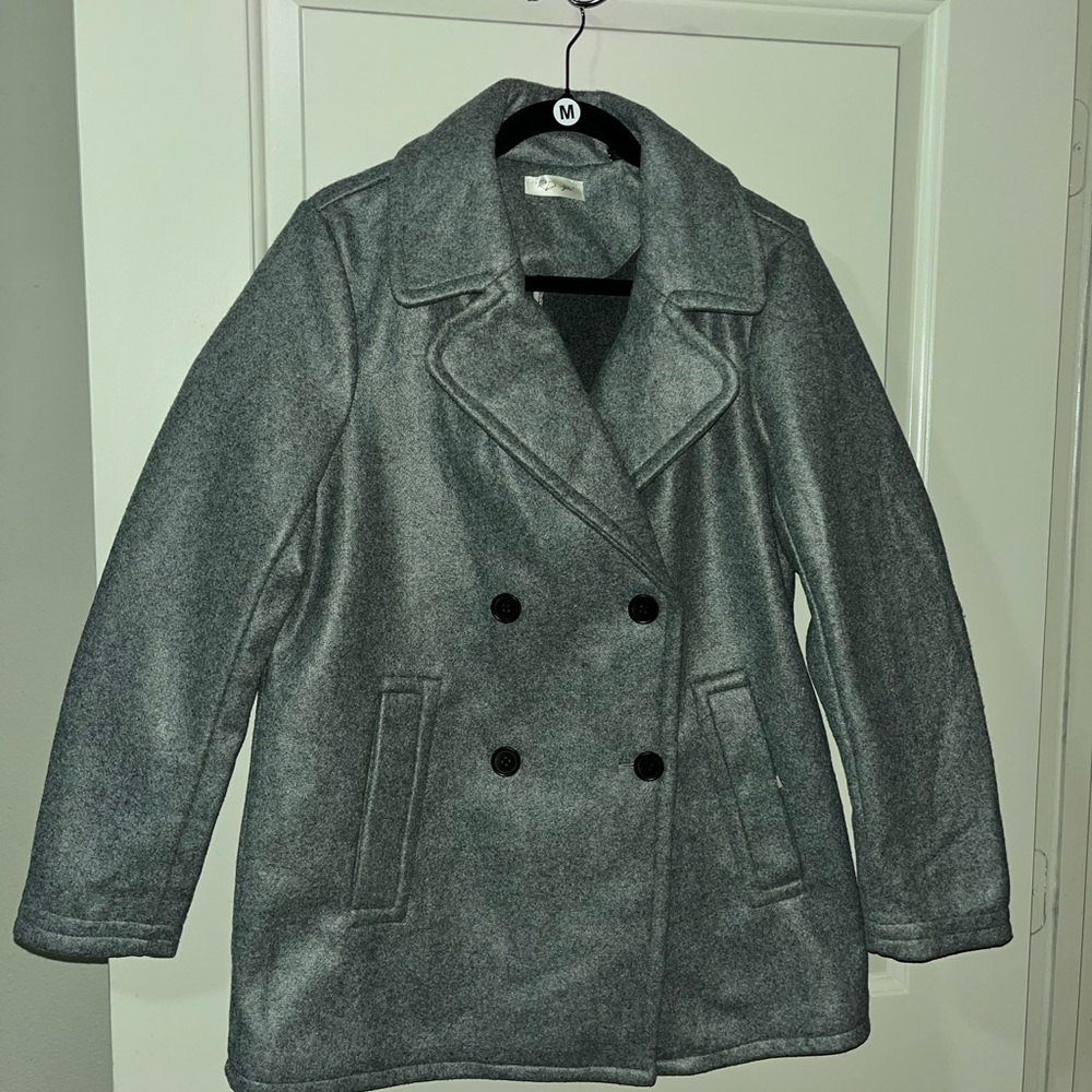 RD Style Gray Peacoat double breasted SIZE Medium